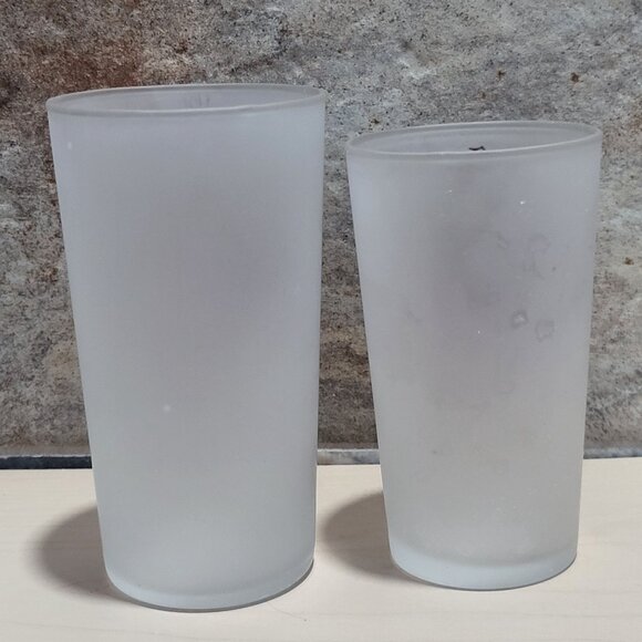 Vintage Square Dance Highball Federal Frosted Glass Tumblers Set of 2 - Picture 3 of 9